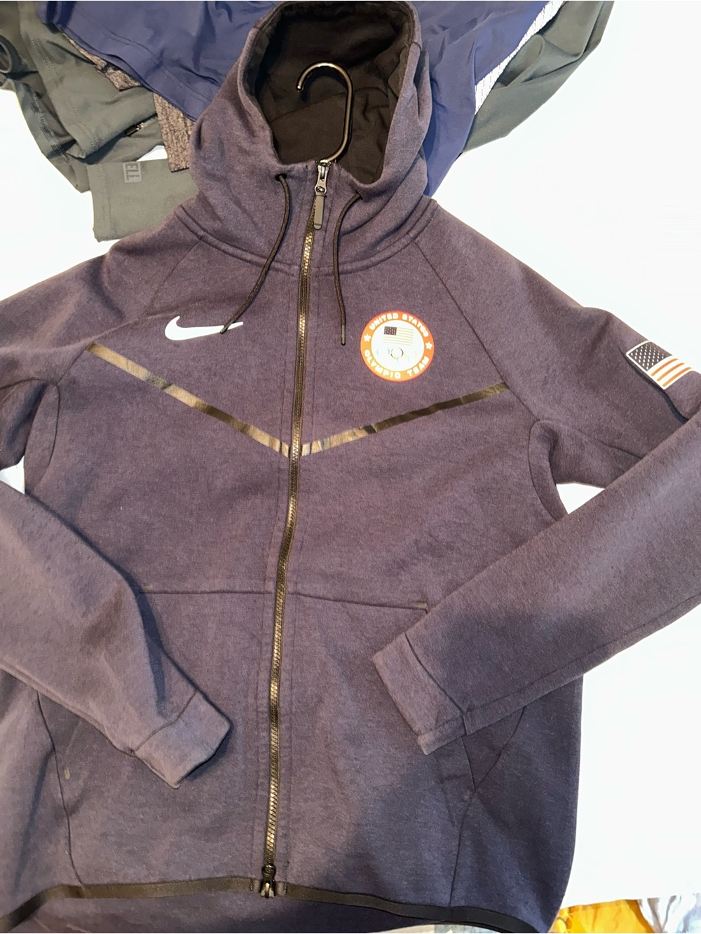 Nike Navy Full-Zip Hooded Jacket with USA Olympic Patch